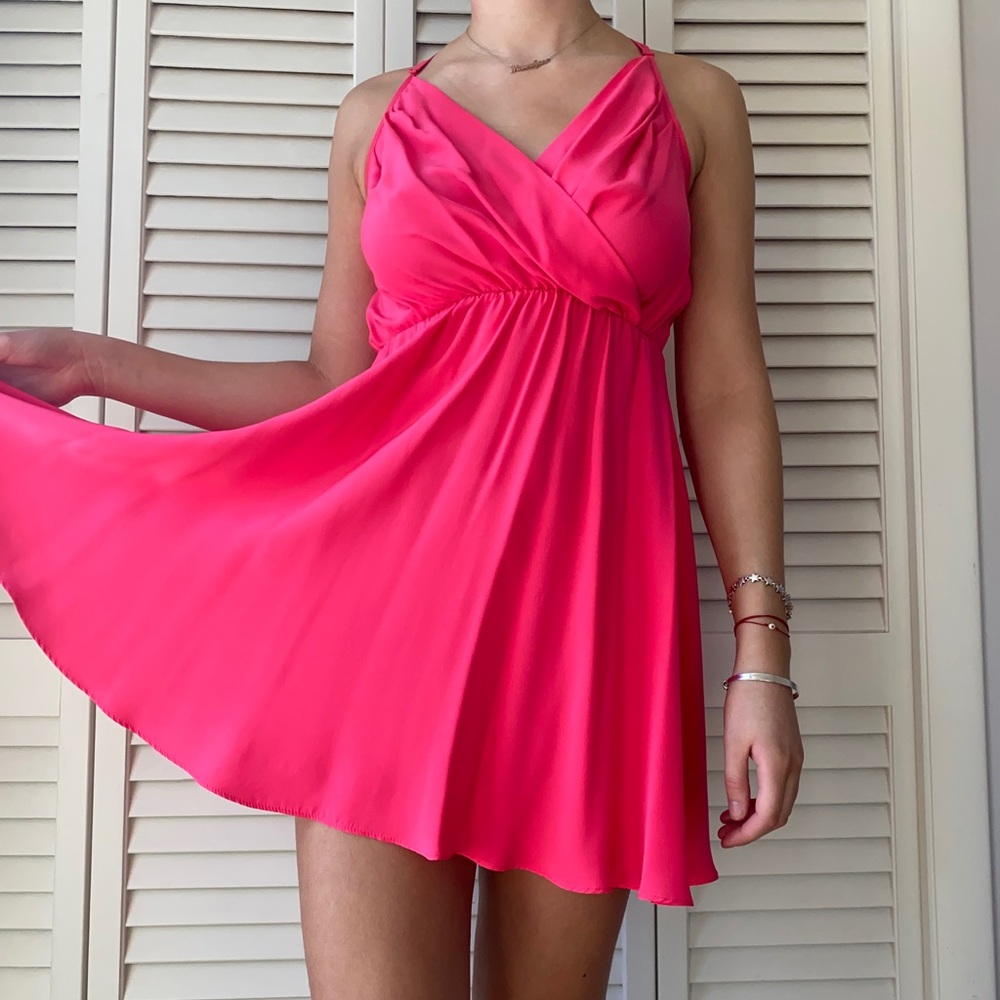 Amanda Uprichard pink silk dress
